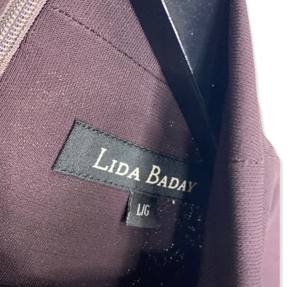 Lida Baday Purple Mock Neck Long Sleeve Dress Large - Picture 5 of 16